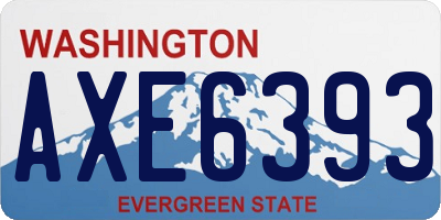 WA license plate AXE6393
