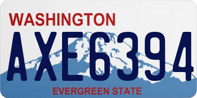 WA license plate AXE6394