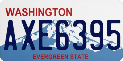WA license plate AXE6395