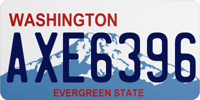 WA license plate AXE6396