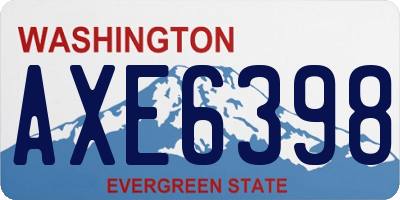 WA license plate AXE6398