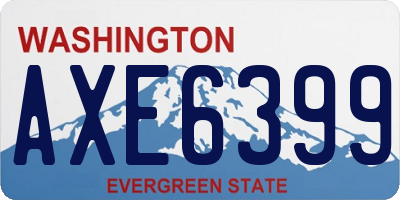 WA license plate AXE6399