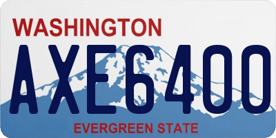 WA license plate AXE6400