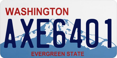 WA license plate AXE6401