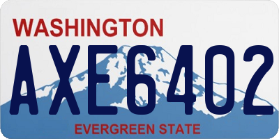 WA license plate AXE6402