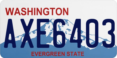 WA license plate AXE6403