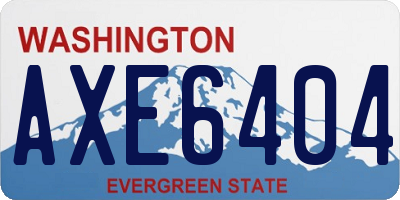 WA license plate AXE6404