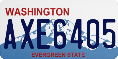 WA license plate AXE6405