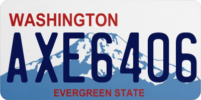 WA license plate AXE6406