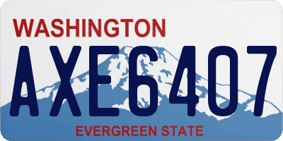 WA license plate AXE6407