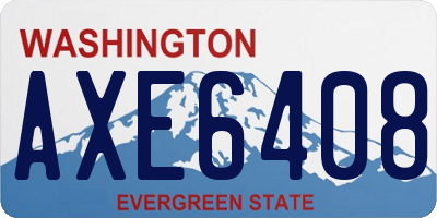 WA license plate AXE6408