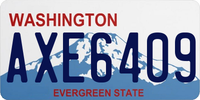 WA license plate AXE6409