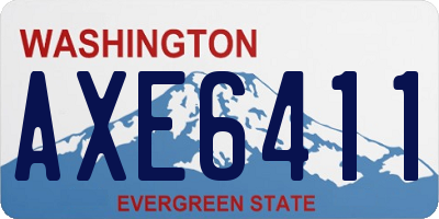 WA license plate AXE6411