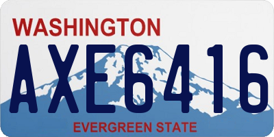 WA license plate AXE6416