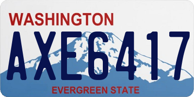 WA license plate AXE6417
