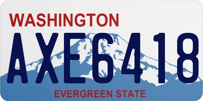 WA license plate AXE6418
