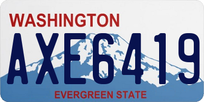 WA license plate AXE6419