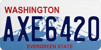 WA license plate AXE6420