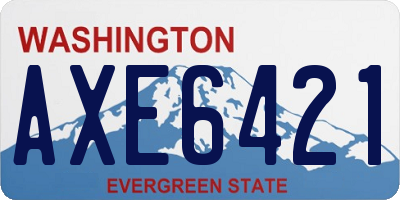 WA license plate AXE6421
