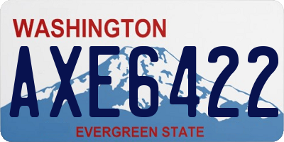 WA license plate AXE6422