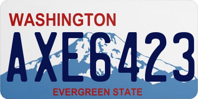 WA license plate AXE6423