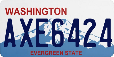 WA license plate AXE6424