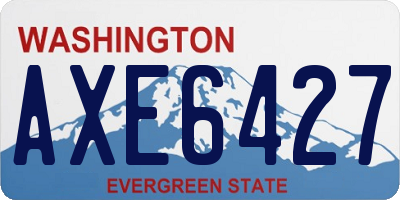WA license plate AXE6427