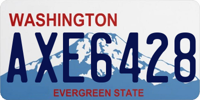 WA license plate AXE6428