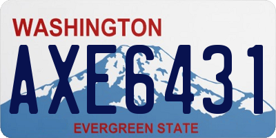 WA license plate AXE6431