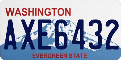 WA license plate AXE6432