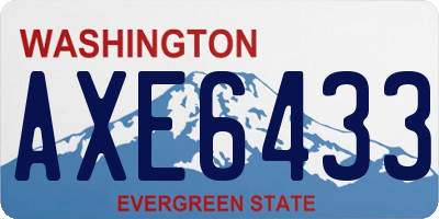 WA license plate AXE6433