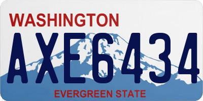 WA license plate AXE6434