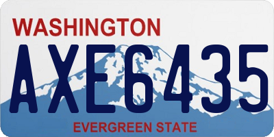 WA license plate AXE6435