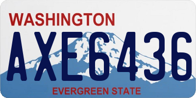 WA license plate AXE6436