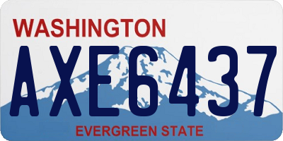 WA license plate AXE6437