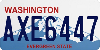 WA license plate AXE6447