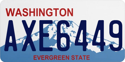 WA license plate AXE6449