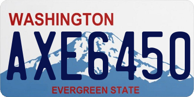 WA license plate AXE6450