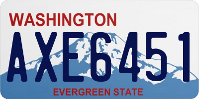 WA license plate AXE6451