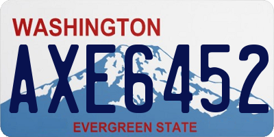 WA license plate AXE6452