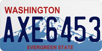 WA license plate AXE6453