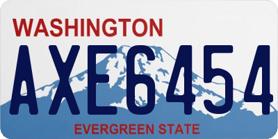 WA license plate AXE6454