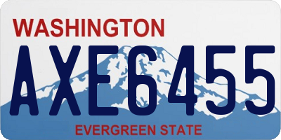 WA license plate AXE6455