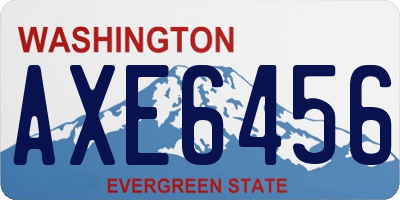WA license plate AXE6456