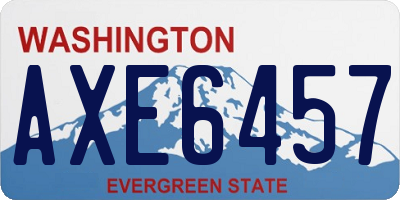 WA license plate AXE6457