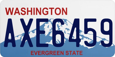 WA license plate AXE6459