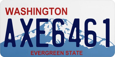 WA license plate AXE6461