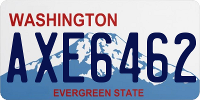 WA license plate AXE6462