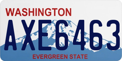 WA license plate AXE6463