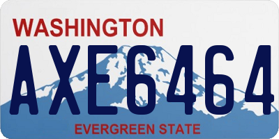 WA license plate AXE6464